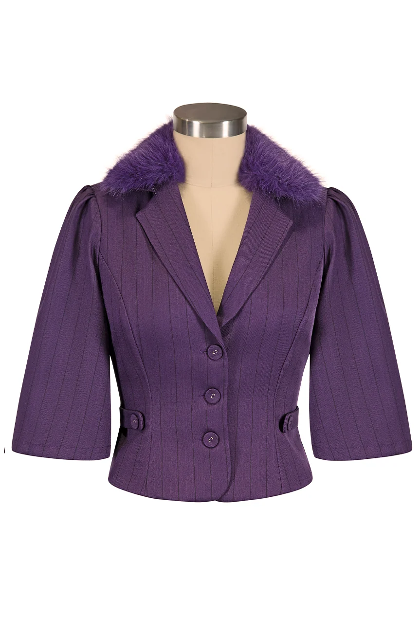 Mon Amour Pinstripe Cape Coat - Image 4