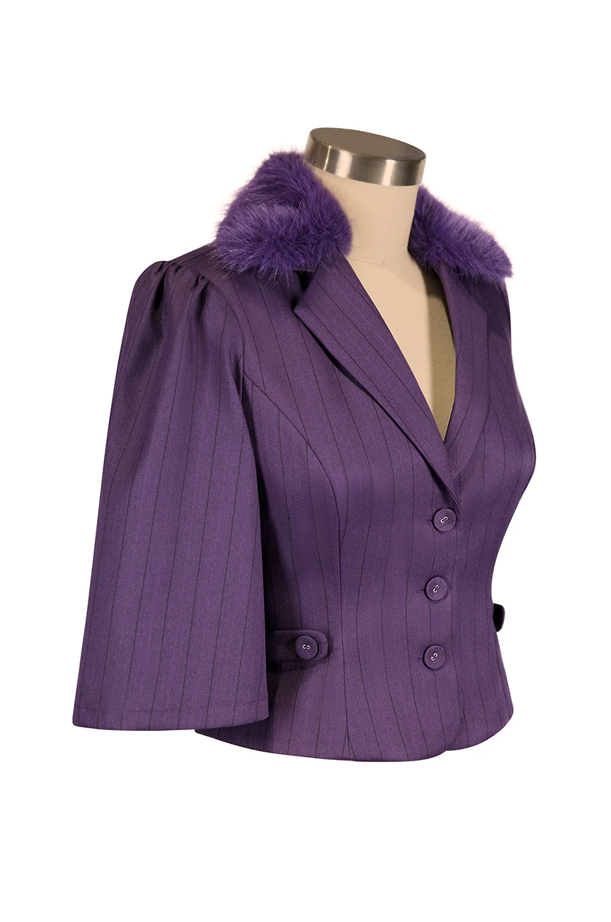 Mon Amour Pinstripe Cape Coat - Image 5